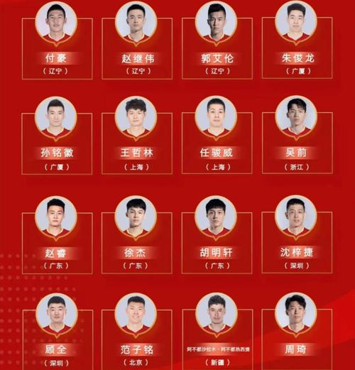 中国男篮正规的12人名单